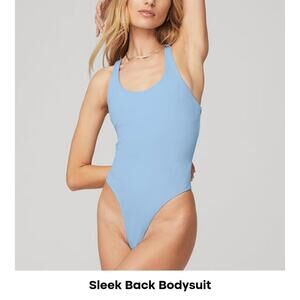 Alo Yoga Sleek Back Light Blue Bodysuit Sz M